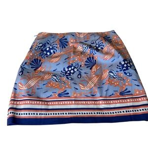 Talbots Blue and Orange Nautical Fully Lined Mini Skirt 🆕
